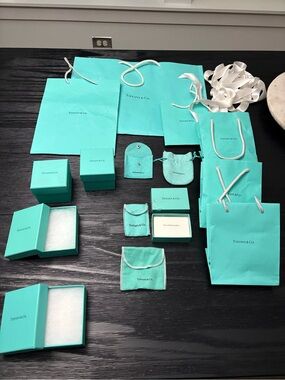 Tiffany & Co. LOT Blue Jewelry Boxes, Pouches and Bags